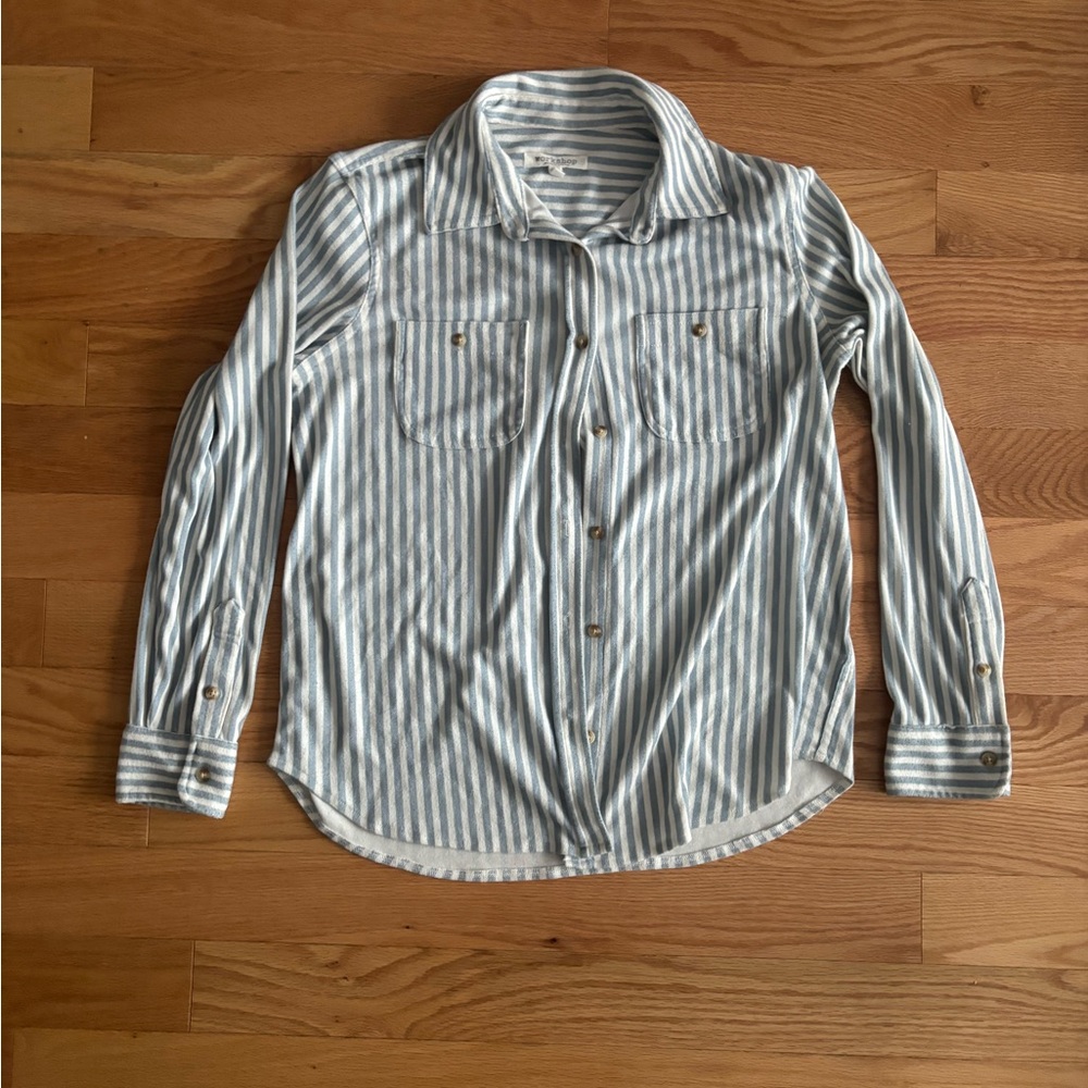 Striped Blue and White Button Down Shirt